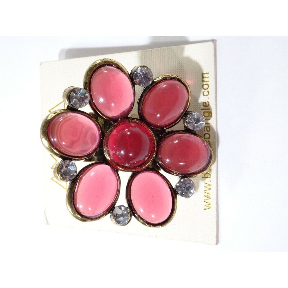 Amrita Singh Women's Light Ruby Flower Stretch Ring NWT 98